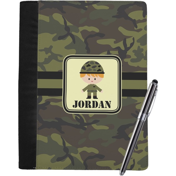 Custom Green Camo Notebook Padfolio - Large w/ Name or Text