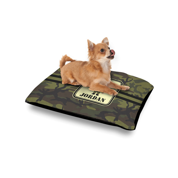 Green Camo Outdoor Dog Beds - Small - IN CONTEXT