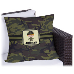 Green Camo Outdoor Pillow - 18" (Personalized)