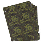 Green Camo Binder Tab Divider Set (Personalized)