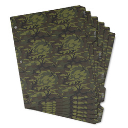 Green Camo Binder Tab Divider - Set of 6 (Personalized)