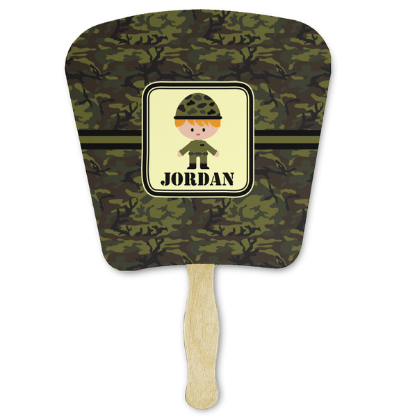 Custom Green Camo Paper Fan (Personalized)