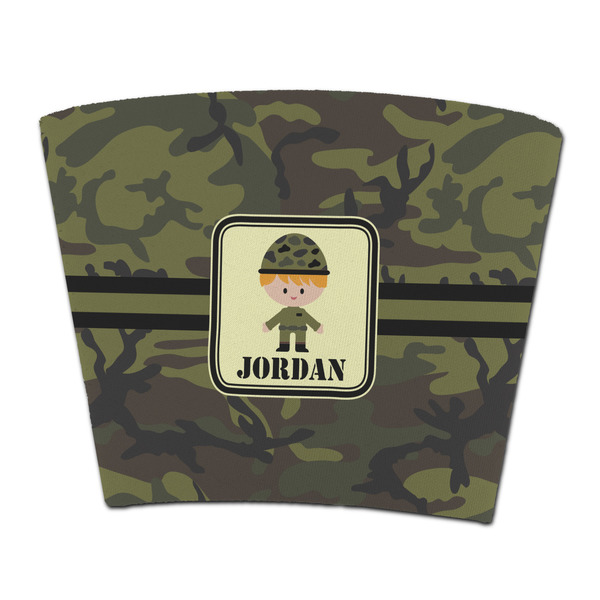Custom Green Camo Party Cup Sleeve - without bottom (Personalized)