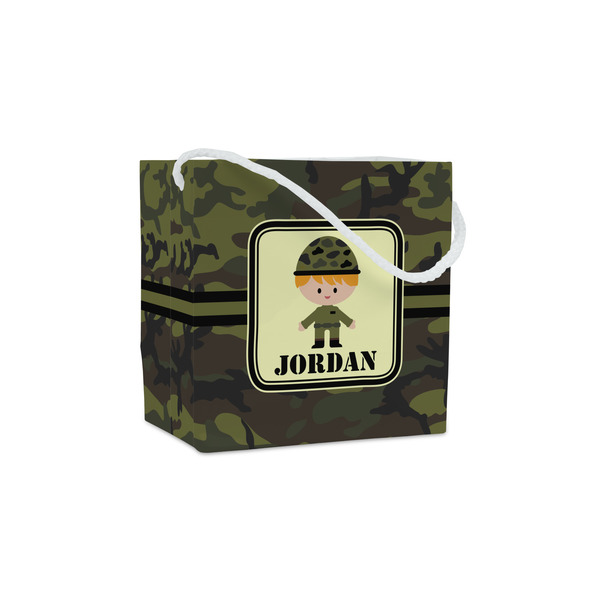 Custom Green Camo Party Favor Gift Bags - Gloss (Personalized)