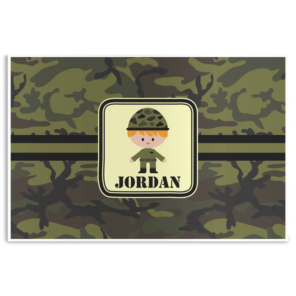 Custom Green Camo Disposable Paper Placemats (Personalized)