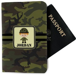 Green Camo Passport Holder - Fabric (Personalized)