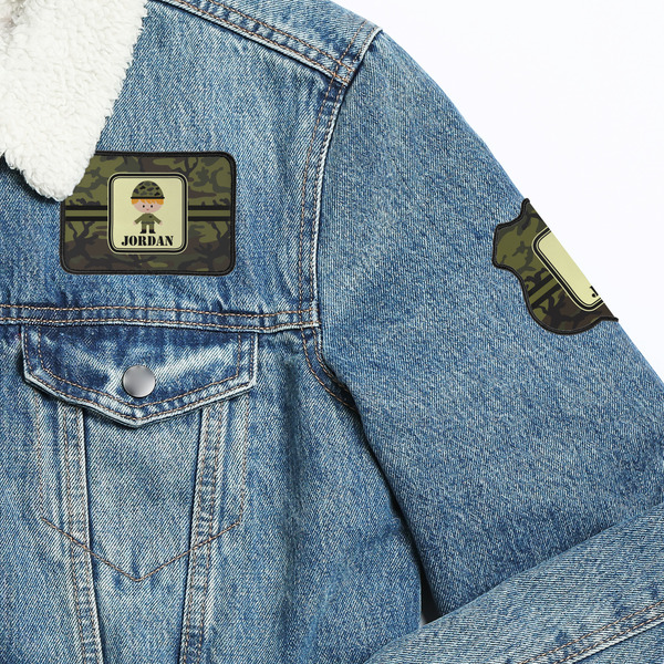 Green Camo Patches Lifestyle Jean Jacket Detail
