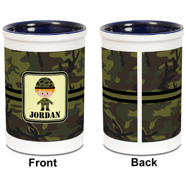 Green Camo Pencil Holder - Blue - approval