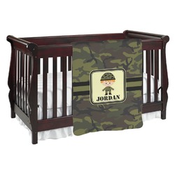 Green Camo Baby Blanket (Single Sided) (Personalized)