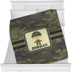 Green Camo Minky Blanket - 40"x30" - Double Sided (Personalized)