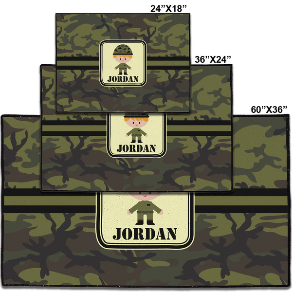Green Camo Personalized Door Mat - Group Parent IMF