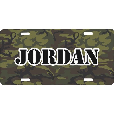 Green Camo Front License Plate (Personalized)