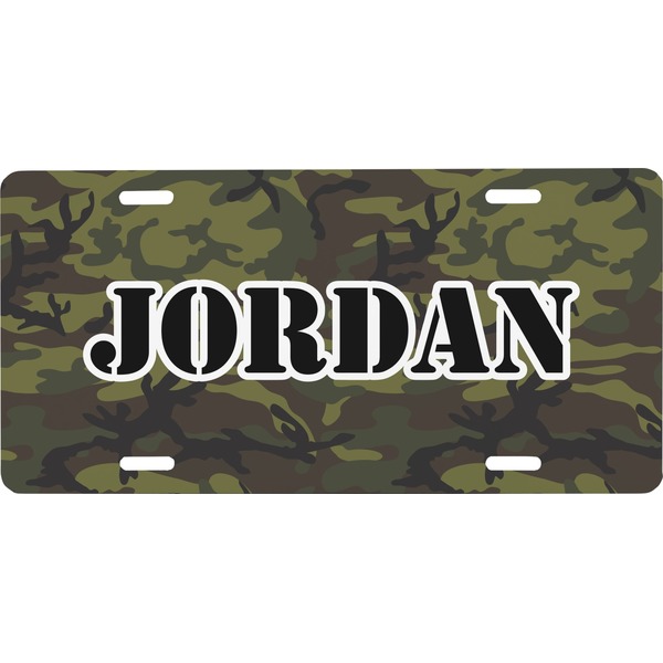Custom Green Camo Front License Plate (Personalized)