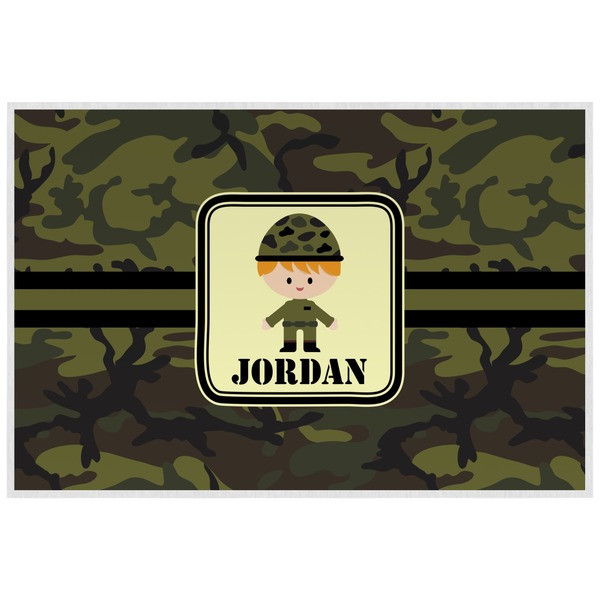 Custom Green Camo Laminated Placemat w/ Name or Text