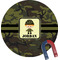 Green Camo Round Fridge Magnet (Personalized)