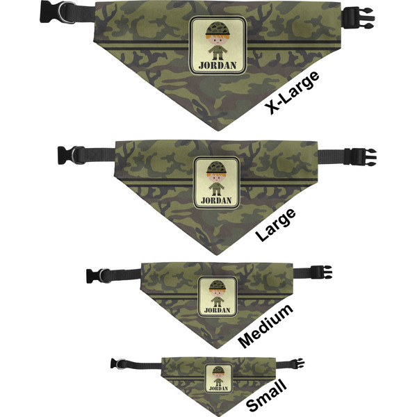 Green Camo Pet Bandana Sizes