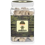 Green Camo Dog Treat Jar (Personalized)