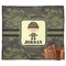 Green Camo Picnic Blanket - Flat - With Basket