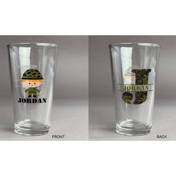 Green Camo Pint Glass - Two Content - Approval