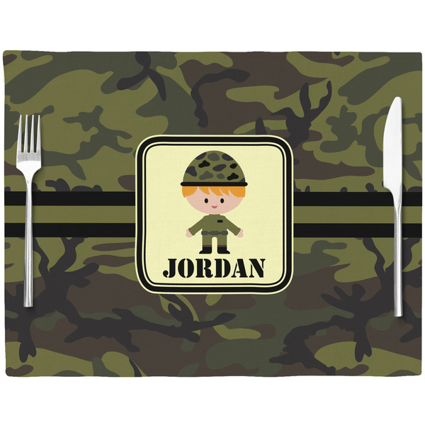 Green Camo Placemat with Props