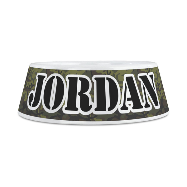 Green Camo Plastic Dog Bowls - Medium - FRONT