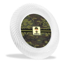 Green Camo Plastic Party Dinner Plates - 10" (Personalized)
