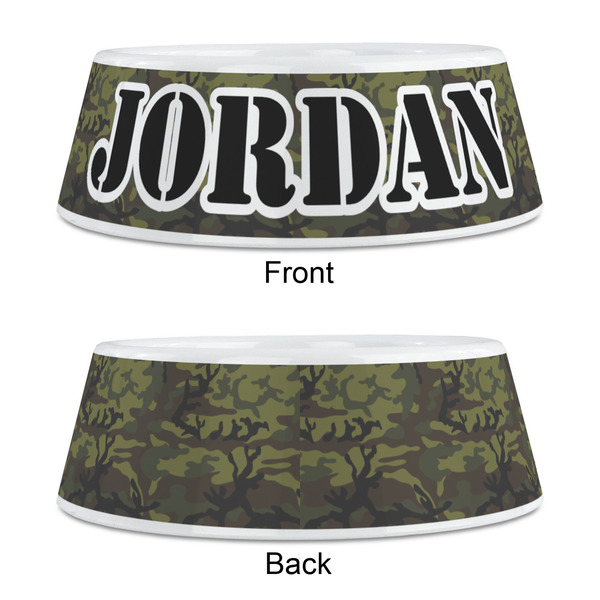 Green Camo Plastic Pet Bowls - Medium - APPROVAL