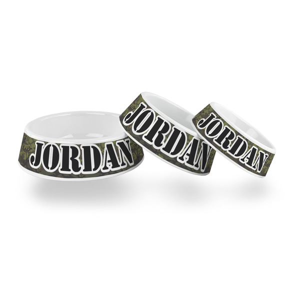 Green Camo Plastic Pet Bowls - PARENT MAIN