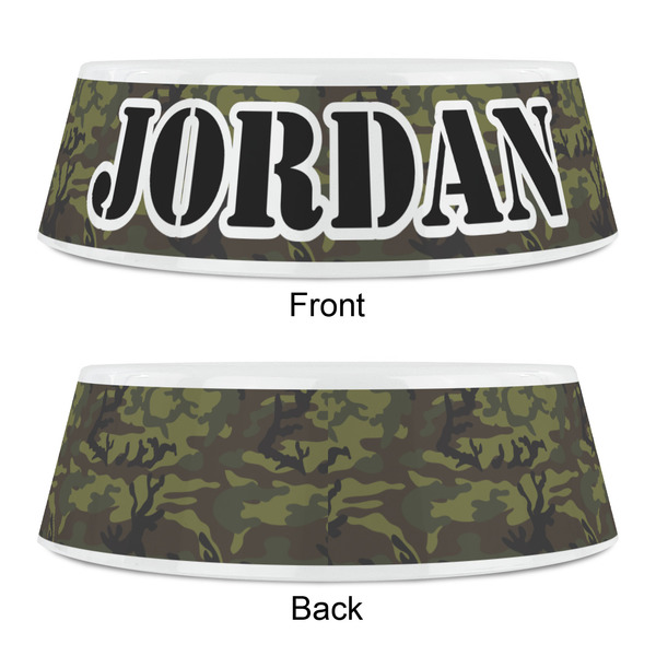 Green Camo Plastic Pet Bowls - Small - APPROVAL