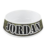 Green Camo Plastic Dog Bowl - Small (Personalized)