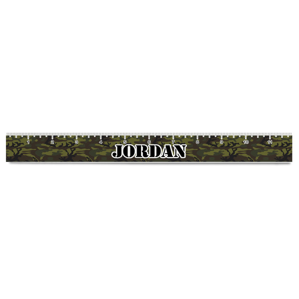 Green Camo Plastic Ruler - 12" - FRONT