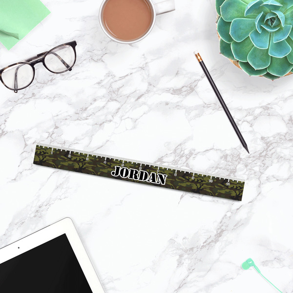 Green Camo Plastic Ruler - 12" - LIFESTYLE