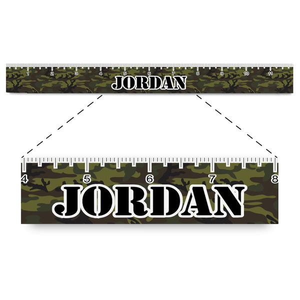 Custom Green Camo Plastic Ruler - 12" (Personalized)