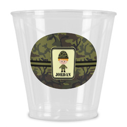 Green Camo Plastic Shot Glass (Personalized)