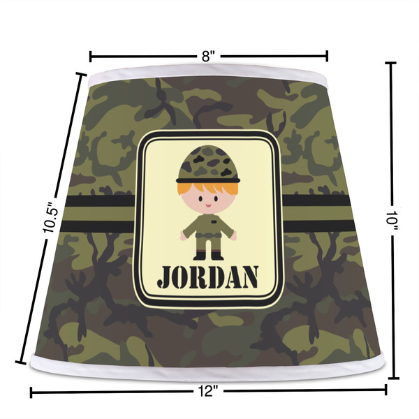 Green Camo Poly Film Empire Lampshade - Dimensions