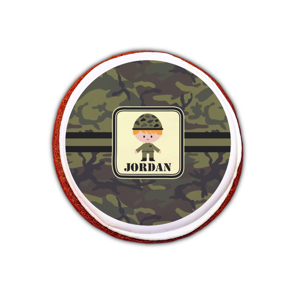 Green Camo Printed Icing Circle - XSmall - On Cookie
