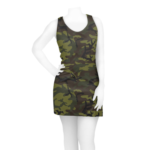 Green Camo Racerback Dress - On Model - Front