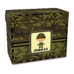 Green Camo Wood Recipe Box - Full Color Print (Personalized)