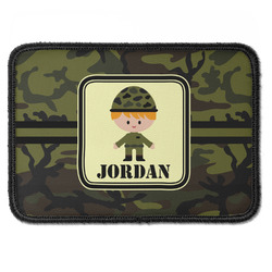 Green Camo Iron On Rectangle Patch w/ Name or Text