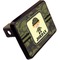 Green Camo Rectangular Car Hitch Cover w/ FRP Insert (Angle View)