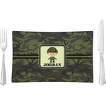 Green Camo Glass Rectangular Lunch / Dinner Plate (Personalized)