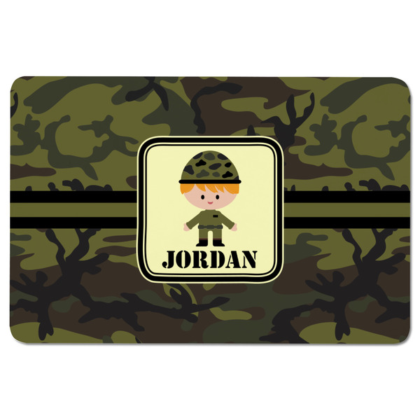 Green Camo Rectangular Fridge Magnet - FRONT