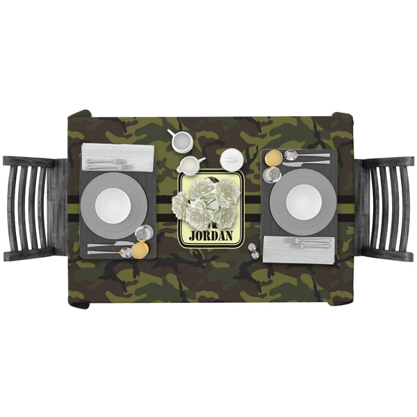 Green Camo Rectangular Tablecloths - LIFESTYLE