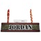 Green Camo Red Mahogany Nameplates with Business Card Holder - Straight