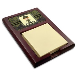 Green Camo Red Mahogany Sticky Note Holder (Personalized)