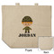 Green Camo Reusable Cotton Grocery Bag - Front & Back View