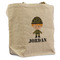 Green Camo Reusable Cotton Grocery Bag - Front View
