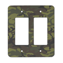 Green Camo Rocker Style Light Switch Cover - Two Switch