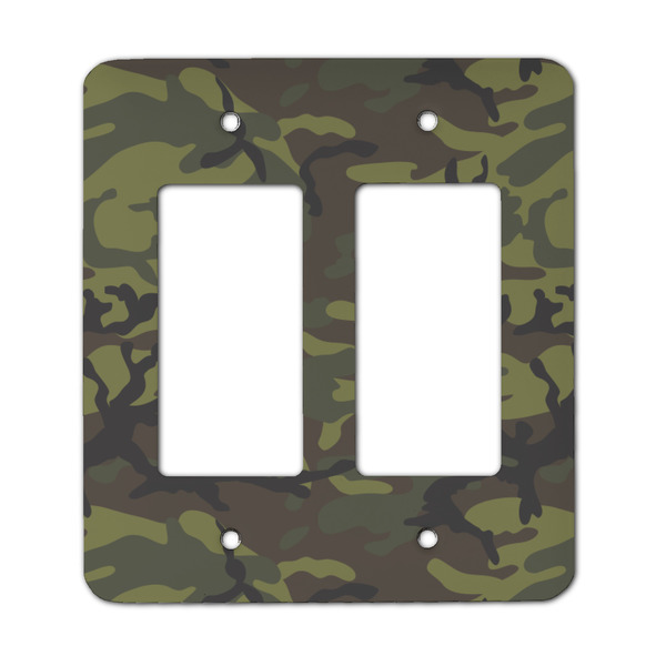 Custom Green Camo Rocker Style Light Switch Cover - Two Switch