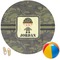 Green Camo Round Beach Towel (Personalized)